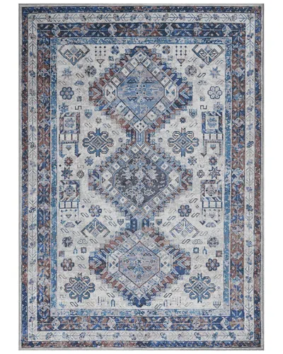 Ar Rugs Alaska Machine-washable Vintage Medallion Power-loomed Rug In Beige