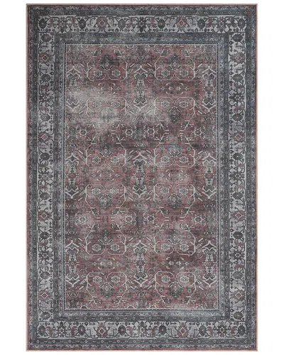 Ar Rugs Alaska Machine-washable Vintage Medallion Power-loomed Rug In Red