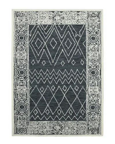 Ar Rugs Belmont Gene Transitional Hand-hooked Wool Rug In Charcoal