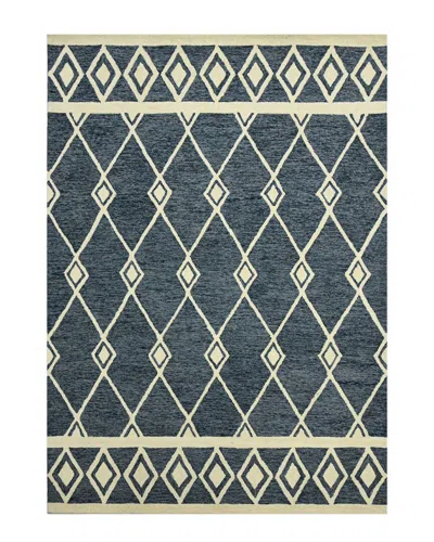 Ar Rugs Ridgewood Gilcrest Contemporary Hand-hooked Wool Rug In Navy