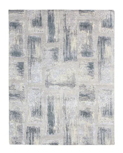 Ar Rugs Shiarra Hand-knotted Wool-blend Rug In Grey