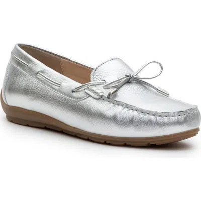 Ara Amarillo Leather Driving Shoe In Silver