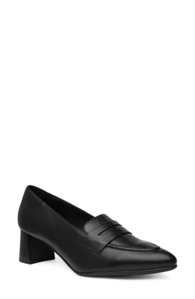 Ara Ambrosia Pointed Toe Penny Loafer Pump In Black