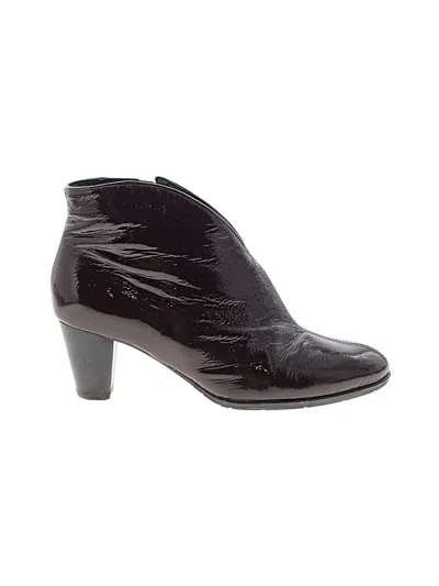 Pre-owned Ara Ankle Boots In Burgundy