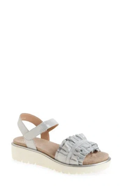 Ara Benton Ruffle Sandal In Gray