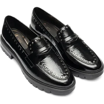 Ara Cardiff Studded Penny Loafer In Black