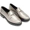 Ara Cardiff Studded Penny Loafer In Silver