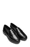 Ara Crescent Lug Penny Loafer In Black