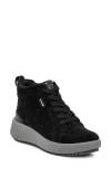 Ara Dahlia Waterproof Faux Fur Lined Sneaker In Black