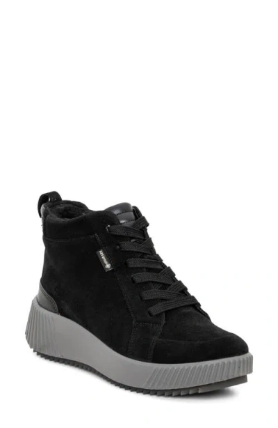 Ara Dahlia Waterproof Faux Fur Lined Sneaker In Black