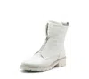 Ara Deon Zip Combat Boot In White