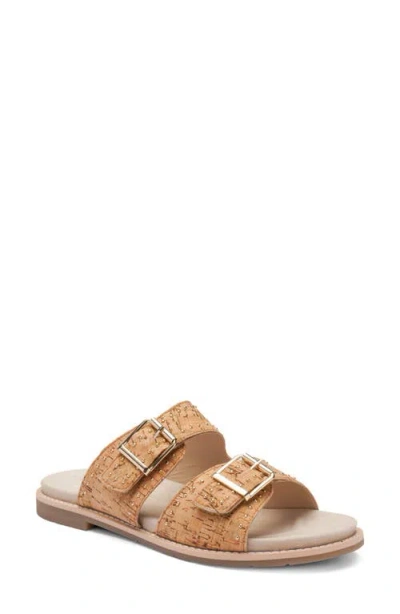 Ara Elm Studded Buckle Strap Slide Sandal In Brown