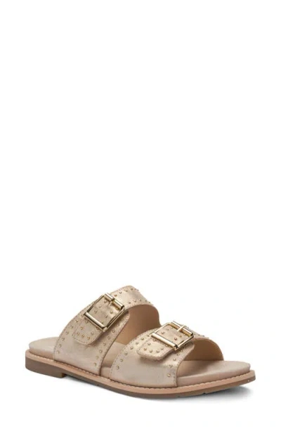 Ara Elm Studded Buckle Strap Slide Sandal In Neutral