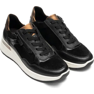 Ara Gardenia Wedge Sneaker In Black