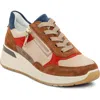Ara Gardenia Wedge Sneaker In Nuts/sand Pump/sesame