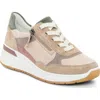 Ara Gardenia Wedge Sneaker In Sand Shell/ Moon/ Thyme