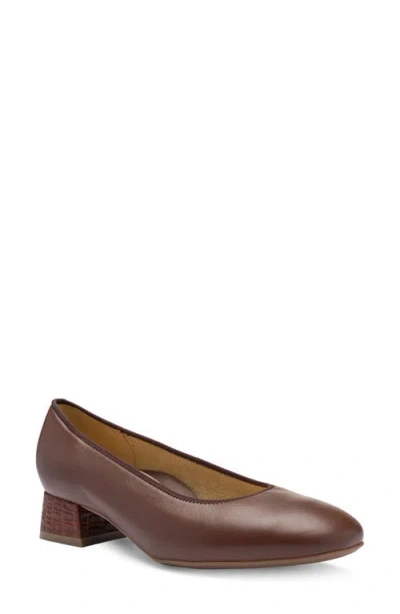 Ara Gypsum Block Heel Pump In Brown