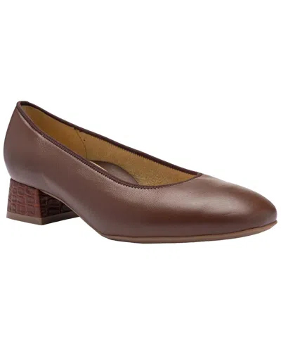 Ara Gypsum Leather Pump In Brown