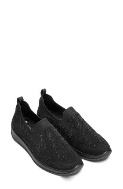 Ara Lisbon Slip-on Sneaker In Black