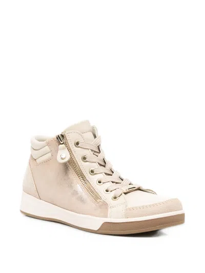 Ara Metallic Side-zip Sneakers In Neutral