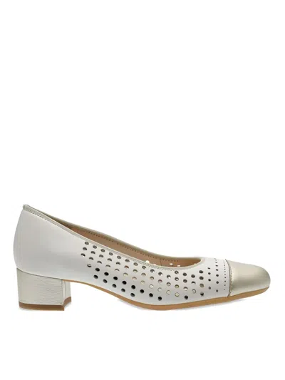 Ara Nizza Perforated Leather Pumps In Gold