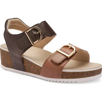 Ara Nova Slingback Platform Wedge Sandal In Brown