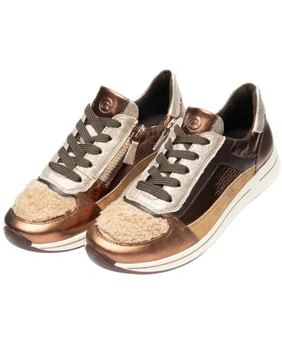 Ara Obsidian Suede & Leather Sneaker In Brown