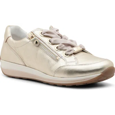 Ara Ollie Lace-up Sneaker In Gold