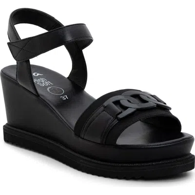Ara Palmdale Wedge Platform Sandal In Black