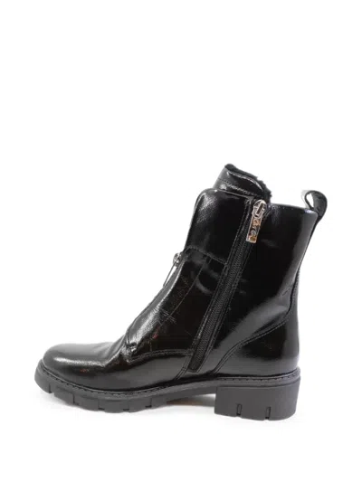 Ara Patent-finish Zip-front Ankle Boots In Black