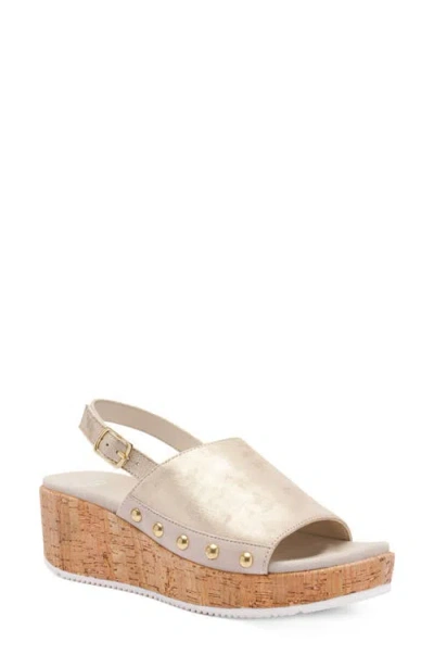 Ara Raelis Slingback Wedge In Neutral