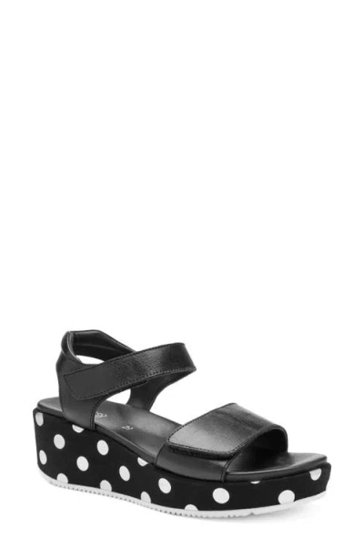 Ara Rosepetal Platform Wedge Sandal In Black