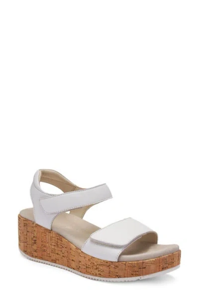 Ara Rosepetal Platform Wedge Sandal In White