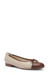 Ara Sangria Cap Toe Flat In Brown