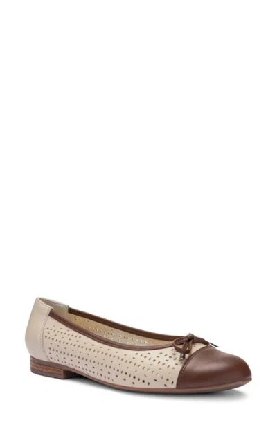 Ara Sangria Cap Toe Flat In Brown