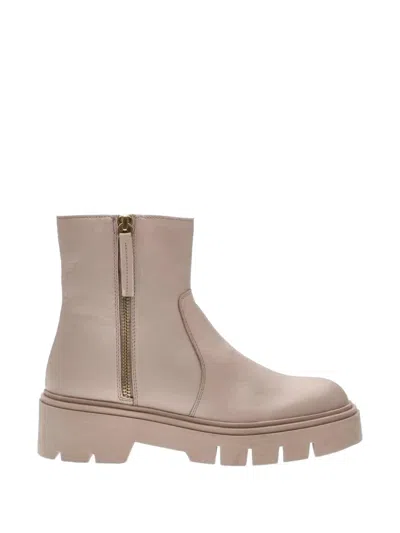 Ara Stockholm Zip Platform Boots In Metallic