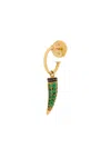 Ara Vartanian 18k Yellow Gold Horn Emerald Earring In Gold