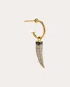 Ara Vartanian Women's Horn 18k Gold Diamond Single Hoop Earring In Gold