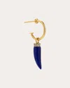 Ara Vartanian Women's Lapis Lazuli & 18k Gold Horn Hoop Earring In Blue