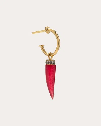 Ara Vartanian Women's Red Jasper & 18k Gold Horn Hoop Earring
