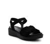 Ara Benton Ruffle Platform Sandal In Black
