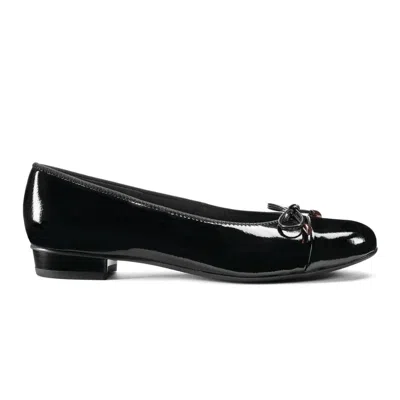 Ara Women's Bow Ballet Flat In Black Patent/black Patent