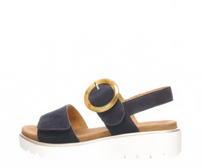 Ara Women's Bridgeport Adjustable Wedge Sandal In Navy In Multi