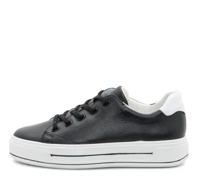 ARA WOMEN'S CRYSTAL ELASTIC LACE PLATFORM CUPSOLE SNEAKER IN BLACK