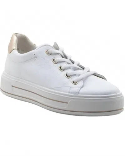 Ara Women's Crystal Elastic Lace Platform Cupsole Sneaker In White