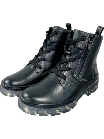 Ara Women's Debbie Ii Lug Sole Lace & Zip Boot In Black