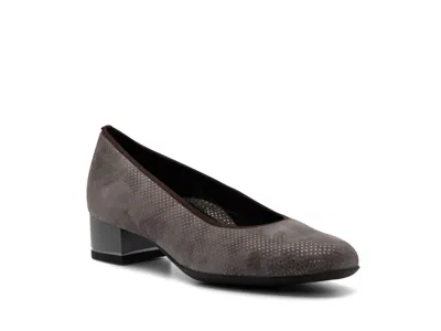 Ara Women's Gabrielle Sp Block Heel Pump In Street Suede In Burgundy
