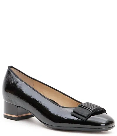 Ara Women Garnet Crinkle Patent Leather Bow Pumps In Black/patent In Multi