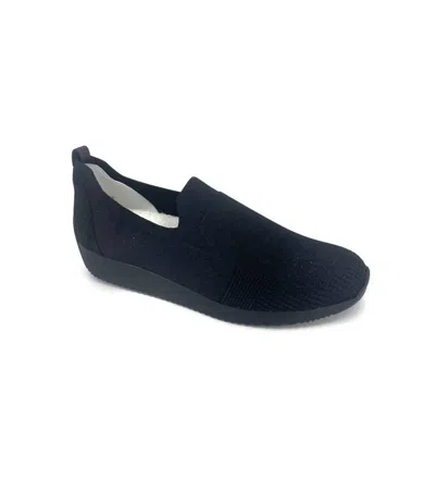 Ara Women's Leena Slip On Sneakers In Black Wovenstretch In Blue