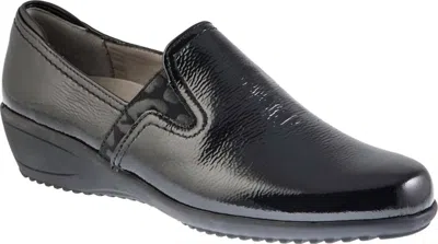 Ara Women's Lilli Slip On Shoe In Black Crinkle In Multi